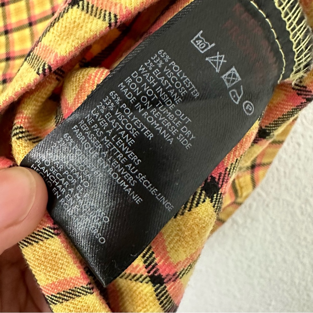 Urban Outfitters Uo Gretchen‎ Plaid Mini Skirt in Yellow Size M - Picture 4 of 4